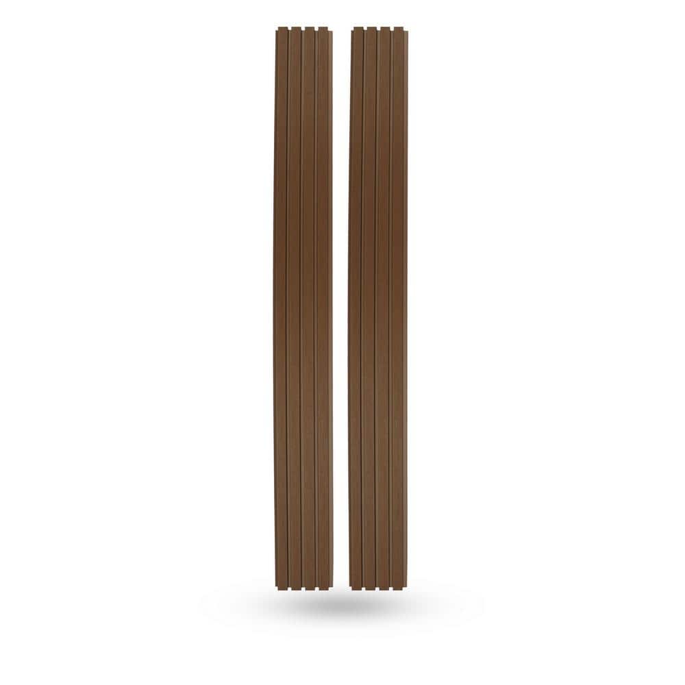 Ejoy 8.5 in. x 106 in. x 1 in. Composite Cladding Siding Outdoor Wall Panel Board in Light Teak Color (Set of 2-Piece)