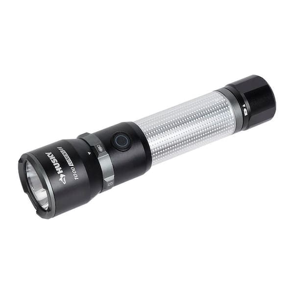 Husky 1000 Lumens Dual Power LED Rechargeable Flashlight with Area Light