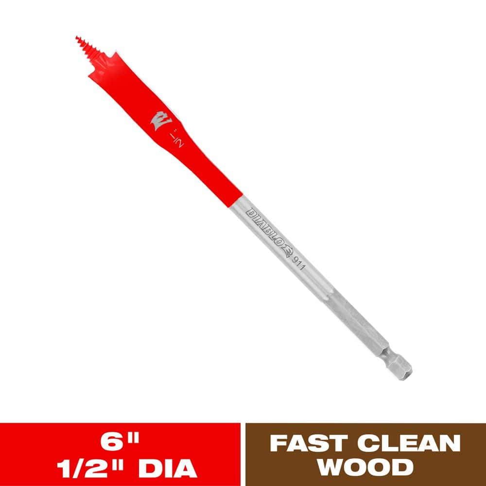 DIABLO 1/2 in. x 6 in. SPEEDemon High Speed Steel Spade Bit (1-Piece)