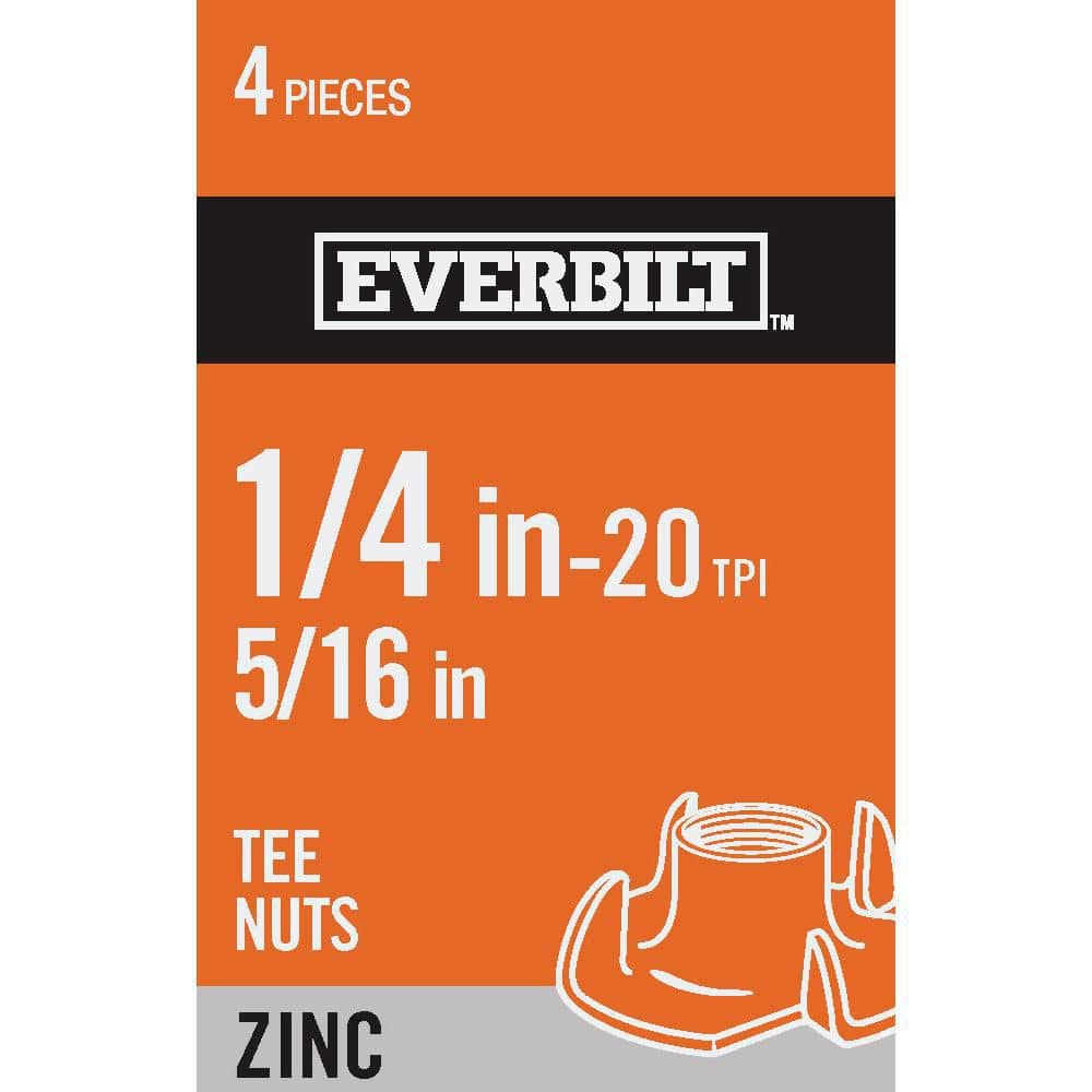 Everbilt 1/4 in.-20 Zinc Plated Tee Nut (4-Pack)