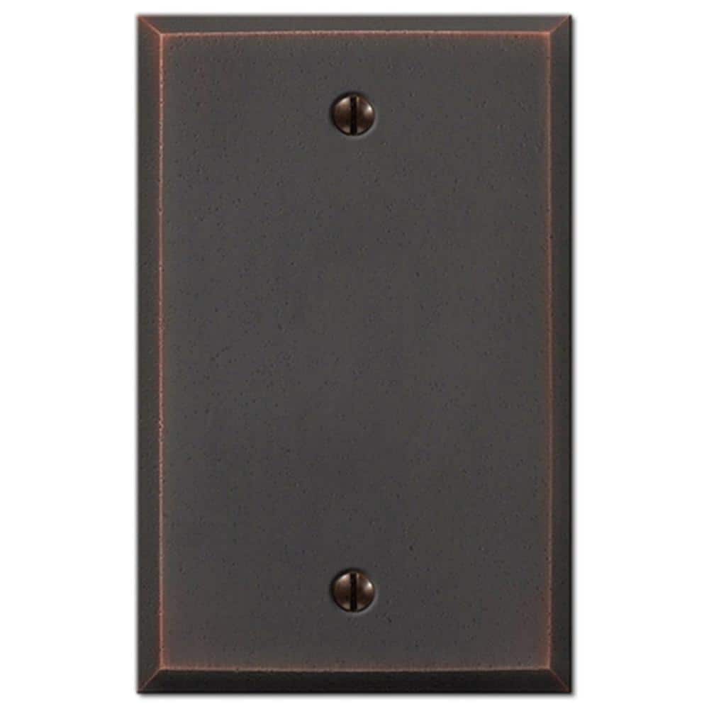 AMERELLE Manhattan 1 Gang Blank Metal Wall Plate - Aged Bronze