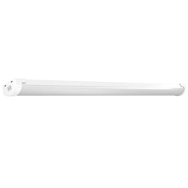 Feit Electric 4 ft. 55-Watt 4000K Bright White 5000 Lumens White Integrated LED Linkable Hanging Motion Sense Shop Light with Remote
