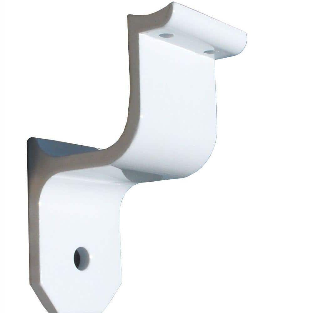 EZ Handrail 1.9 in. Aluminum Round ADA Handrail White Wall Bracket