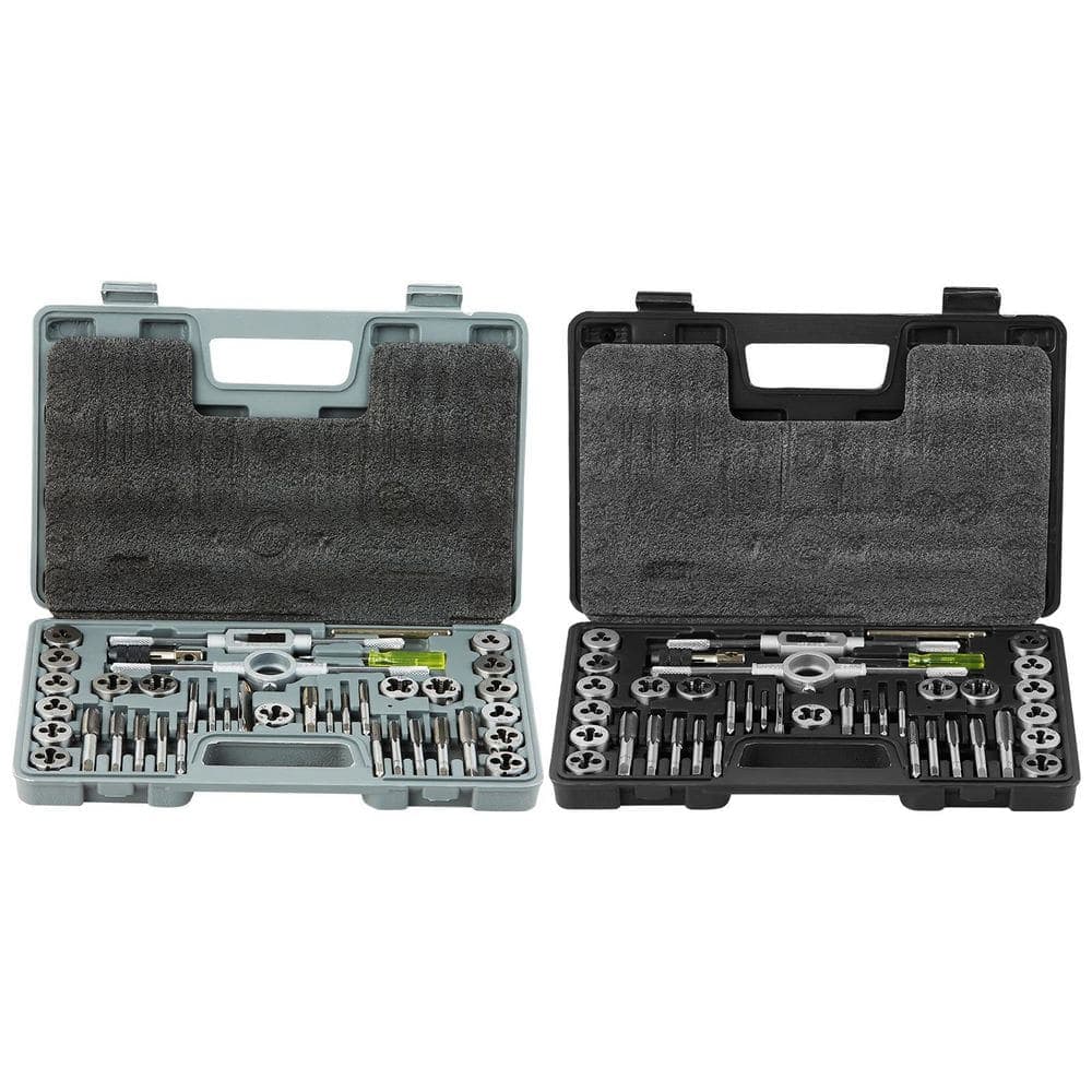 SKYSHALO Tap and Die Set, Bearing Steel Taps and Dies, Essential Threading Tool, Metric and SAE Standard (80-Pieces)