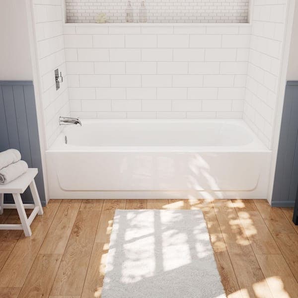Bootz Industries Aloha 60 in. x 30 in. Alcove Soaking Bathtub with Left Drain in White