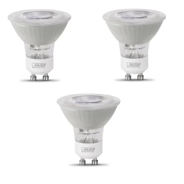 Feit Electric 50-Watt Equivalent MR16 GU10 Dimmable Track Lighting 90+ CRI Frosted Flood LED Light Bulb, Bright White (3-Pack)