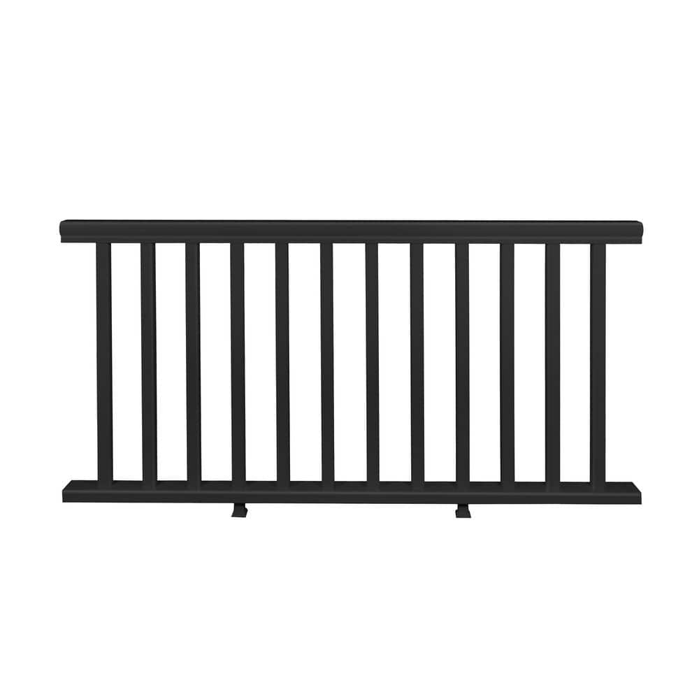 CREATIVE SURFACES 42 in. x 72 in. Black Vinyl Horizontal Railing