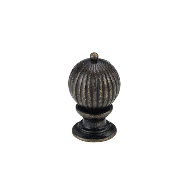 Bel Air Lighting 1.375 in. Antique Brass Knob Shaped Lamp Finial