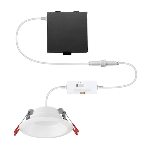 Commercial Electric 4 in. Elite Series Adjustable CCT 3-Level Lumen Select Dimmable Integrated LED Deep Baffle Canless Recessed Light,White