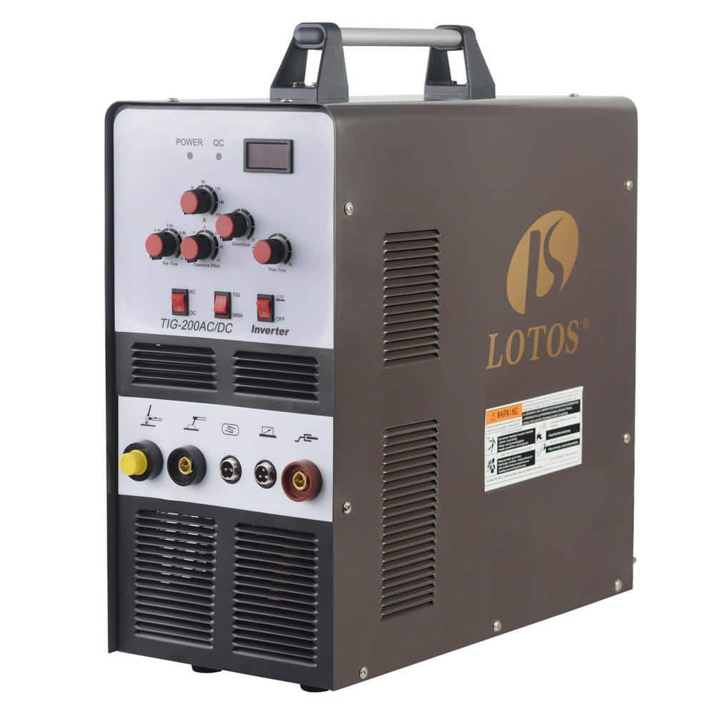 Lotos 200 Amp TIG/Stick Square Wave Inverter Welder with Foot Pedal for Aluminum, Dual Voltage 110/220V