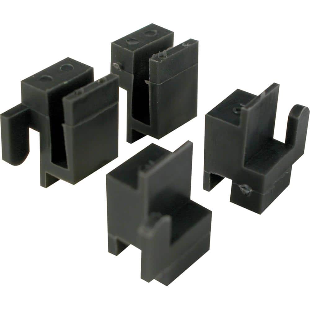Prime-Line 3/8 in. x 9/16 in. Plastic Black Window Corner Guide Likit (4-Pack)