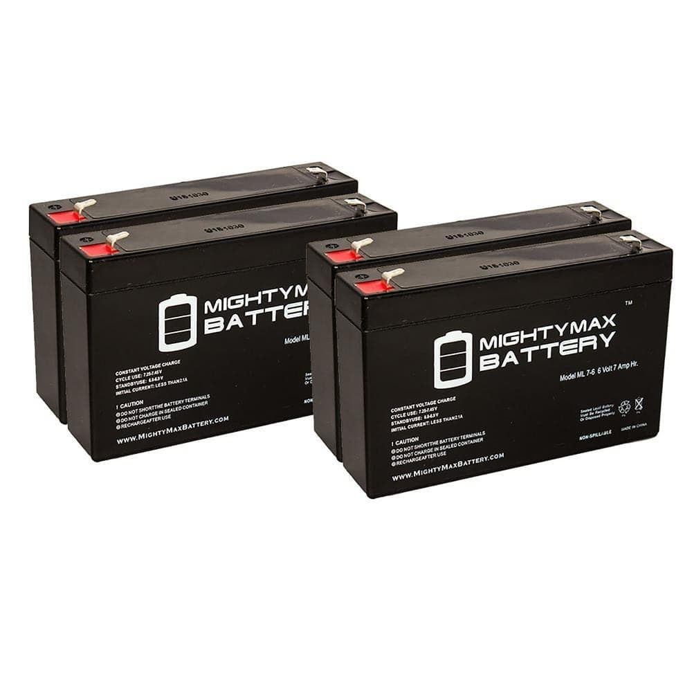 MIGHTY MAX BATTERY 6V 7Ah SLA Battery Replacement for Kids Ride on Toy SB670 - 4 Pack