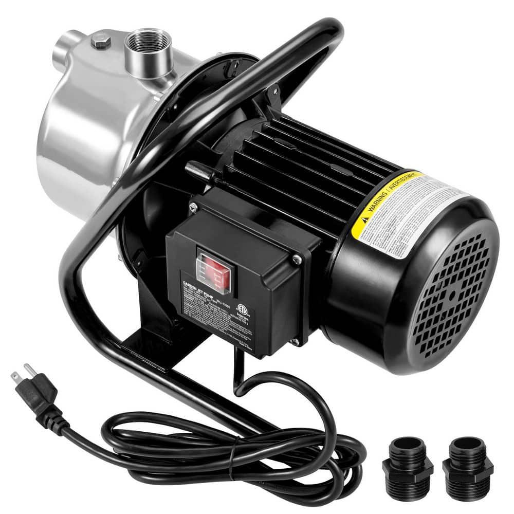 SKYSHALO Shallow Well Pump, 1.5 HP 115V, 1200 GPH 164 ft Height, 87 psi Max Pressure, Portable Stainless Steel Sprinkler Booster