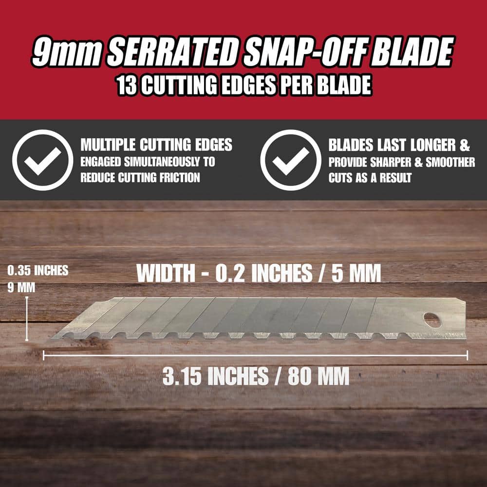 Husky 9 mm Serrated Snap Blades (5-Pack)