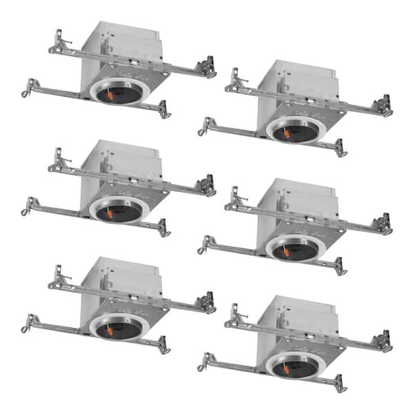 HALO 6-Pack 4 in. Air-Tite, IC Rated, New Construction, H995 Aluminum Recessed Housing for Ceiling, Insulation Contact