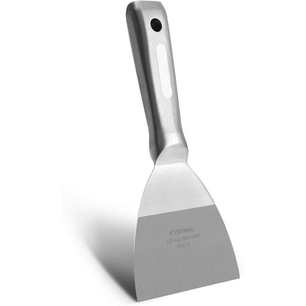 KIWDZFU 4 in. Stainless Steel Putty Knife Paint Scraper with Ergonomic Grip and Hollow Ground Blade
