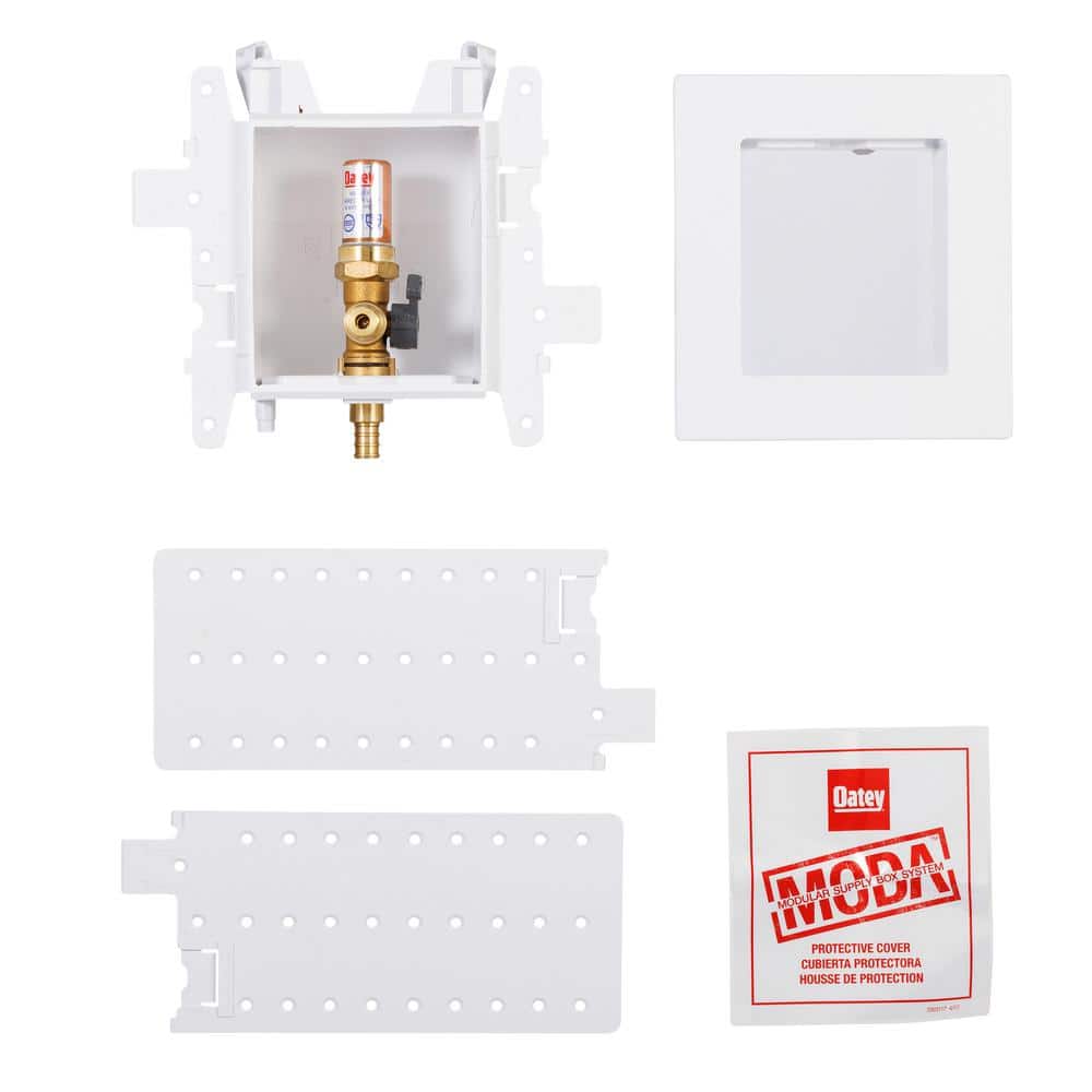Oatey Moda 1/2 in. Brass PEX1870 Compression Ice Maker Outlet Box with Water Hammer Arrestor