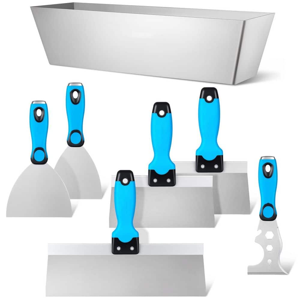 Laybus Drywall Hand Tool Kit Includes Drywall Knife, Putty Knife, Taping Knife, and 12 in. Mud Pan with Ergonomic Grip