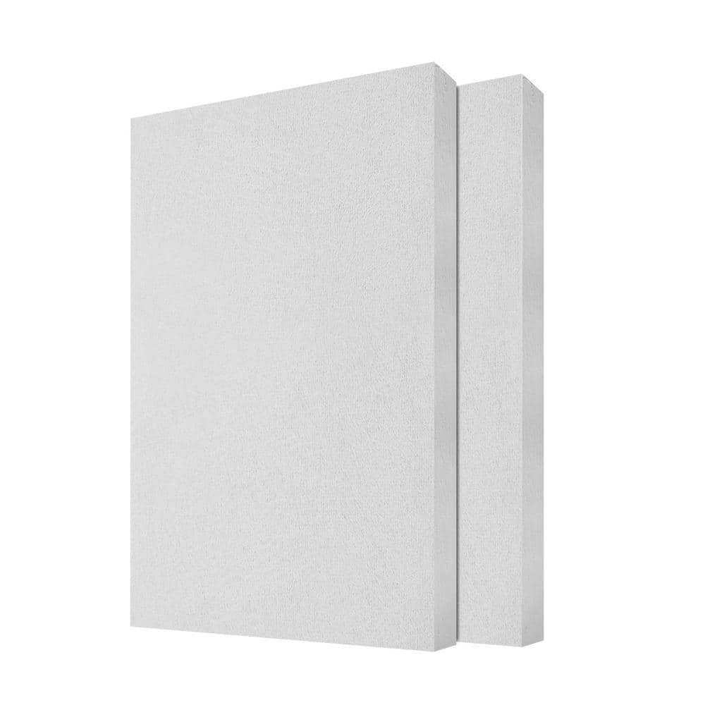 Wellco 1 in. x 24 in. x 48 in. White Sound Absorbing Acoustic Panels for Office, Studio, Home Theatre, Wall, Ceiling(2-Pack)