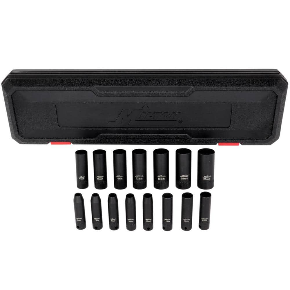 Milton 3/8 in. Drive Deep 6-20 Metric Impact Socket Set (15-Piece)
