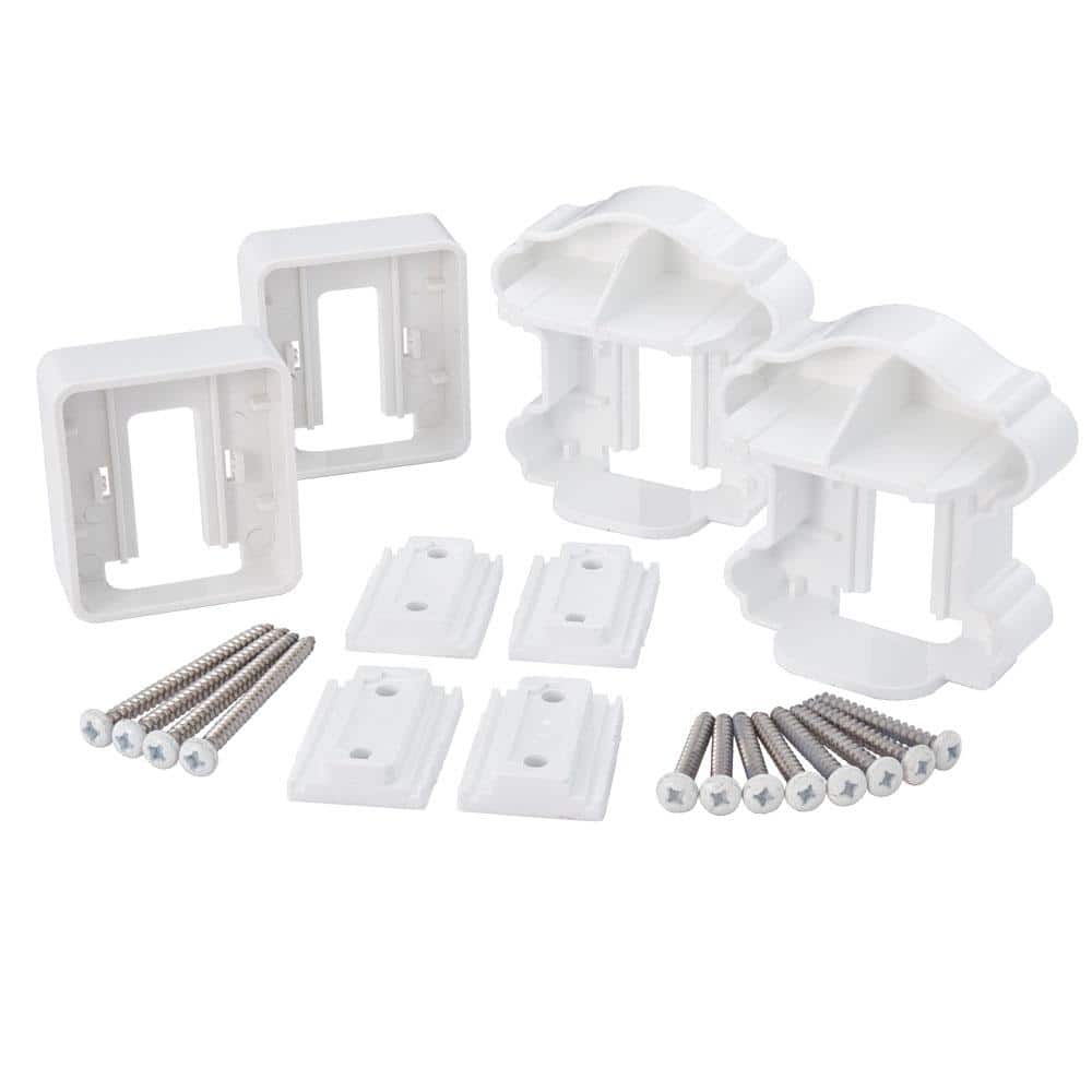 Fiberon ArmorGuard Classic White Plastic Line Rail Hardware Kit