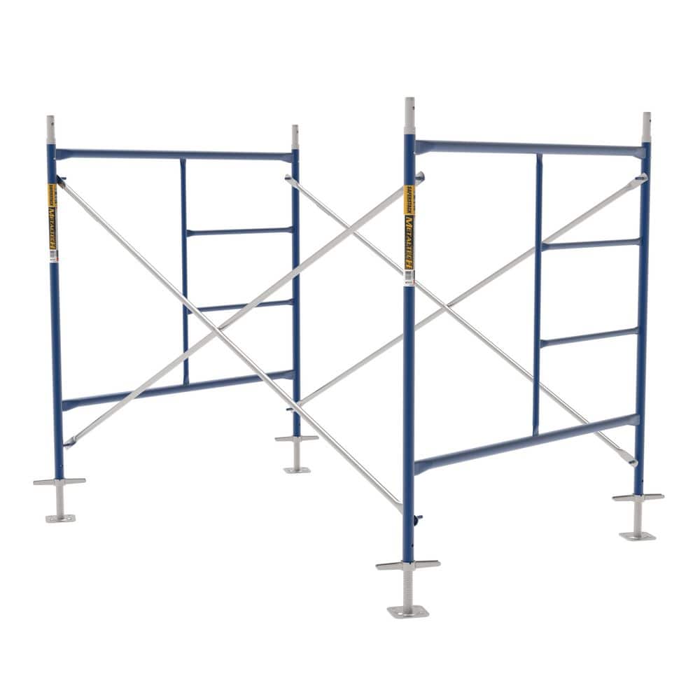 MetalTech 5 ft x 5 ft x 7 ft Saferstack Scaffolding Frame Set with 24 in. Leveling Jacks