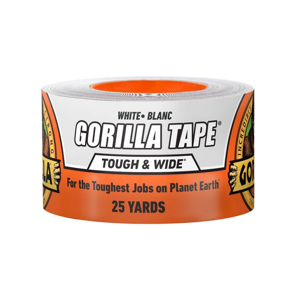 Gorilla 2.88 in. x 25 yd. Tough and Wide White Tape