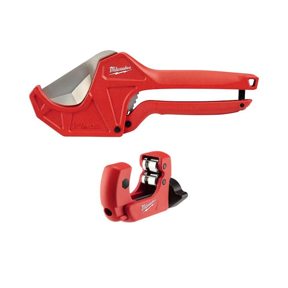 Milwaukee 2-3/8 in. Ratcheting PVC Pipe Cutter with 1 in. Mini Copper Tubing Cutter (2-PC)