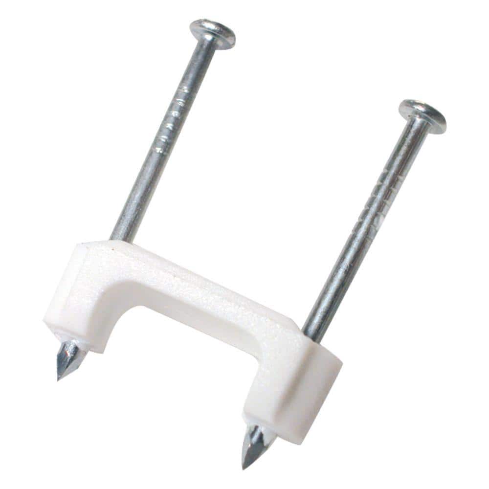 Gardner Bender 1/2 in. White Plastic Staples For NM Cable (50-Pack)