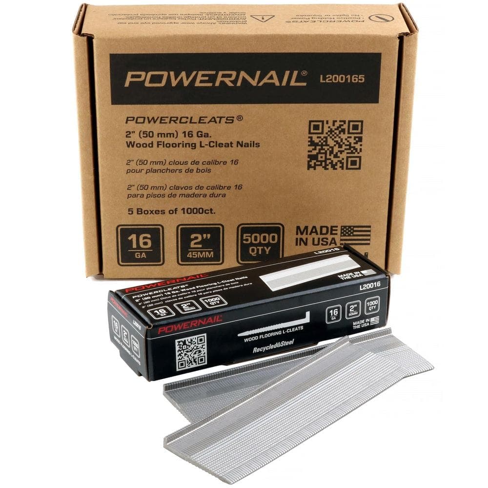 POWERNAIL 2 in. 16-Gauge Powercleats Hardwood Flooring Nails 5000 per Box