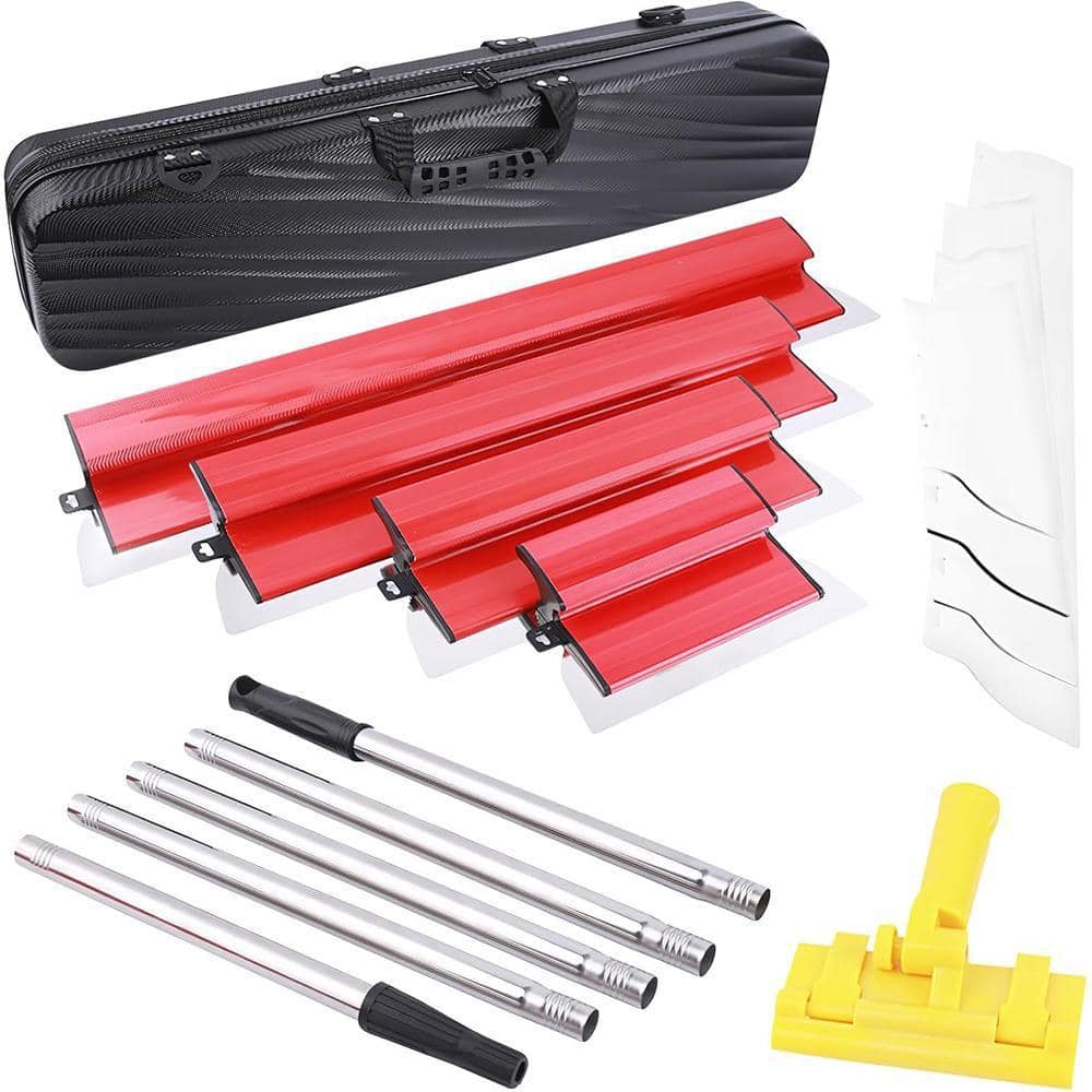 KIWDZFU 10162432 Stainless Steel Drywall Skimming Blade Set with Extension Handle Smoothing Taping Knife
