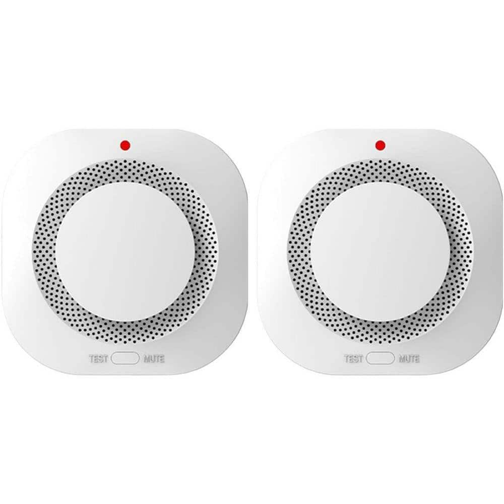 PBTEK Photoelectric Smoke Detector Fire Alarm with Test Button, Low Battery Signal, LED Warning, 1 Pack