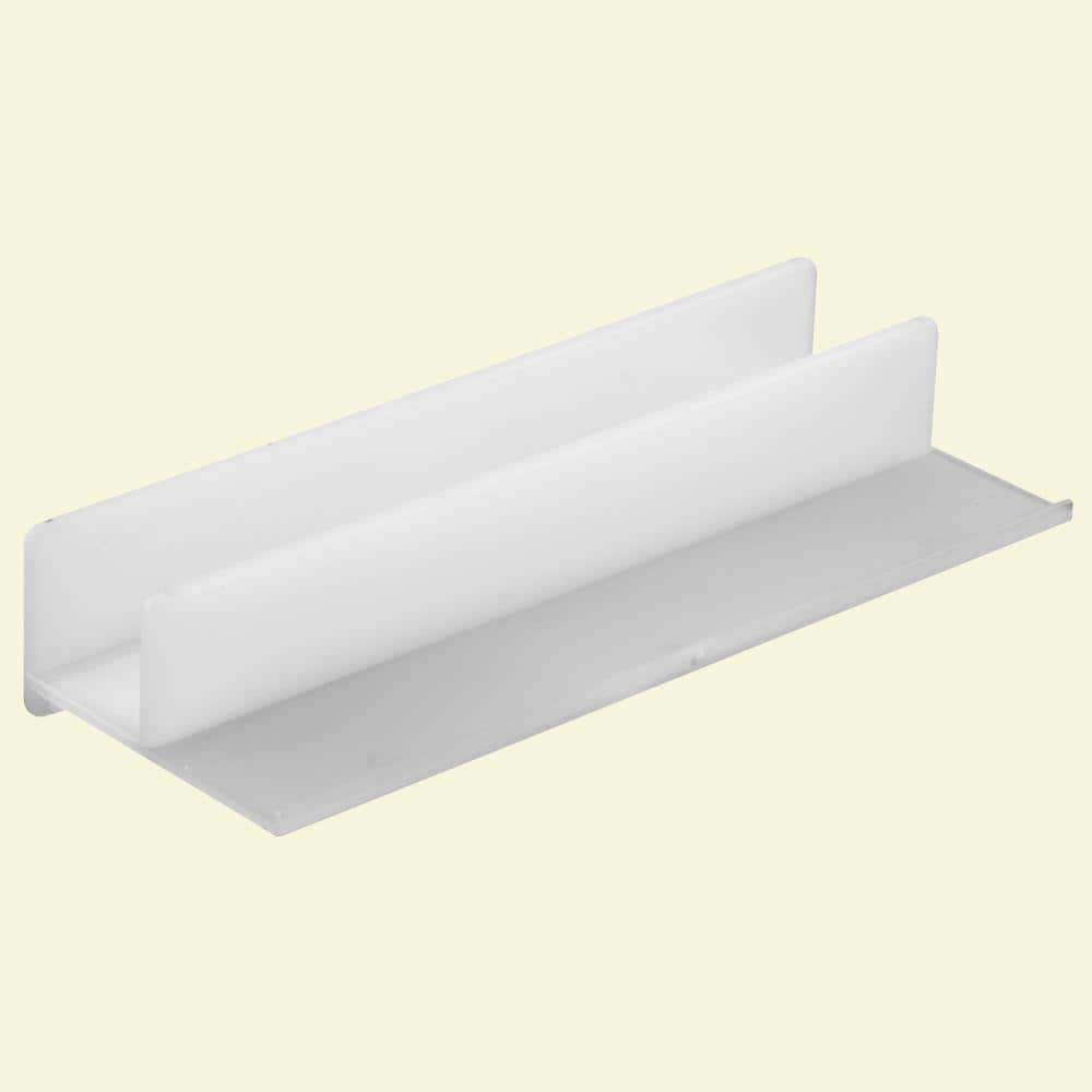 Prime-Line Sliding Shower Door Bottom Guide, 5/8 in. Channels, Plastic Construction, White
