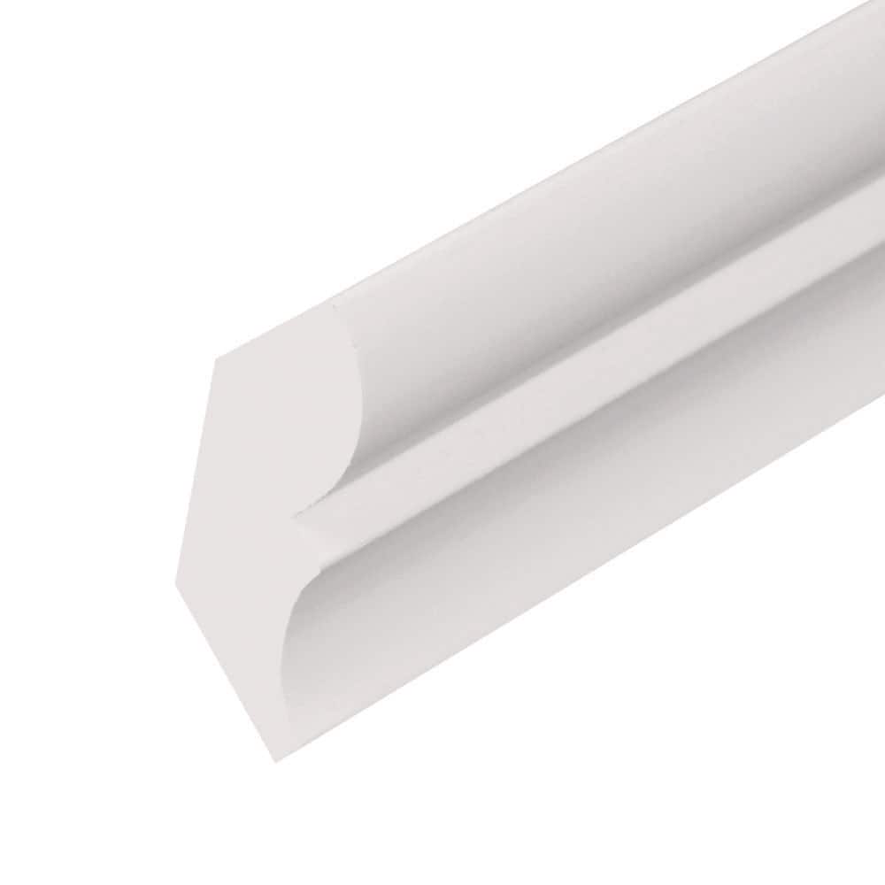 Royal Mouldings 9/16 in. x 1 5/8 in. x 96 in. Finished PVC Composite White Crown Moulding (1-Piece − 8 Total Linear Feet)