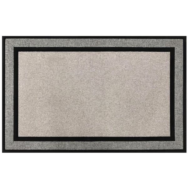 StyleWell Racetrack Gray 30 in. x 47 in. Rubber Non-Slip Indoor Outdoor Door Mat