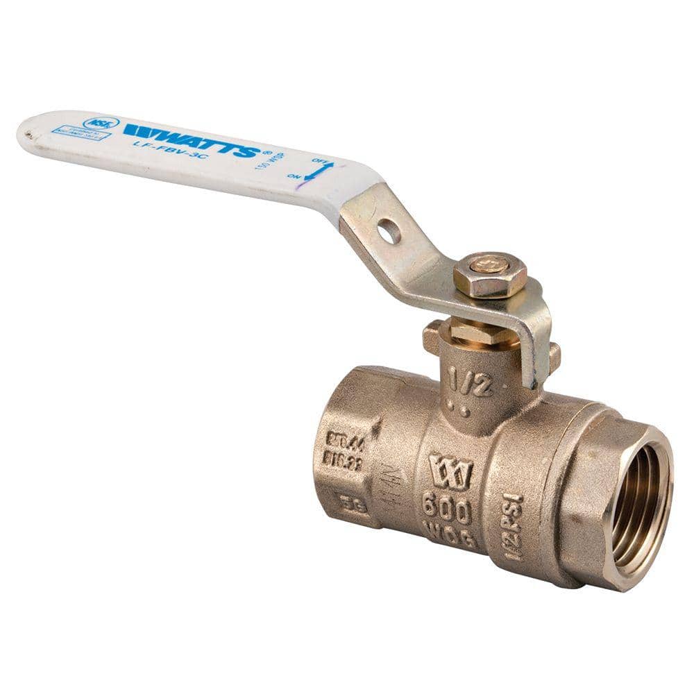 Watts 1/2 in. x 4.4 in. Brass FIP x FIP Full Port Threaded Ball Valve