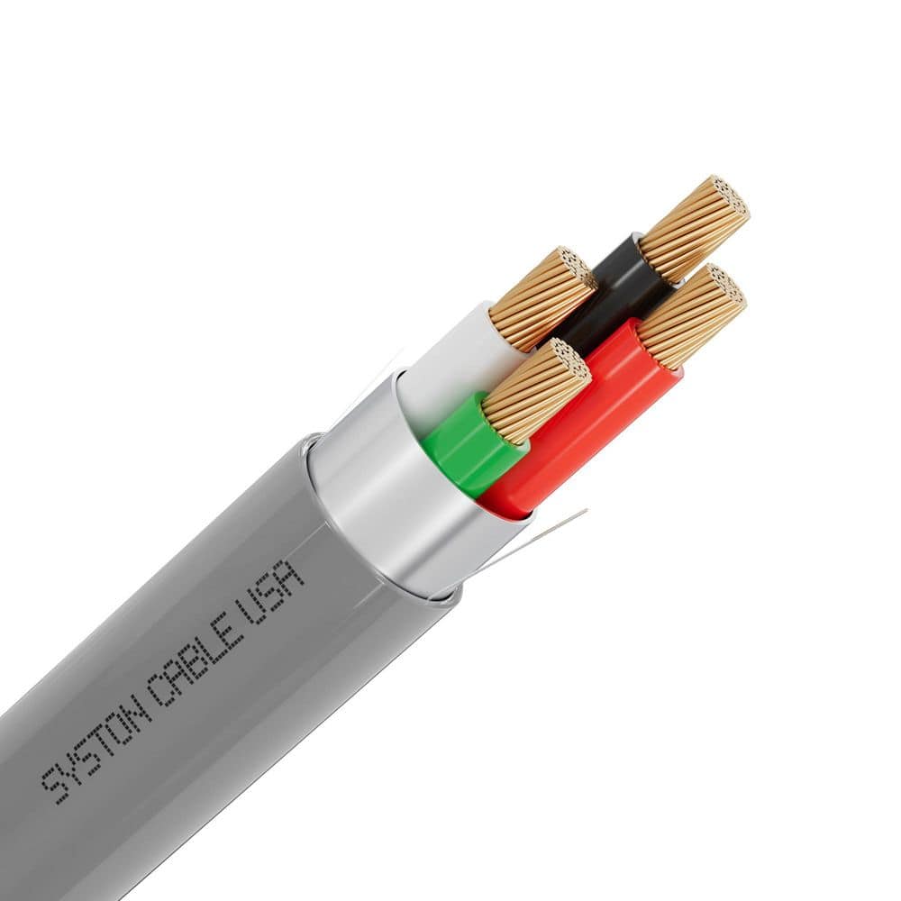 Syston Cable Technology 50 ft. 18/4 Gray Shielded Stranded Bare Copper CL3R-Riser Rated Low Voltage Security/Alarm/Control Wire Indoor/Outdoor