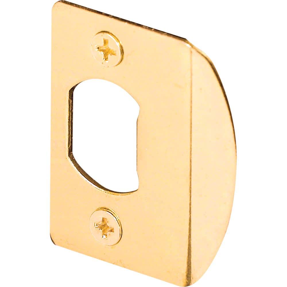 Prime-Line 1-5/8 in. Brass Plated Steel, Standard Latch Strike (5-Pack)