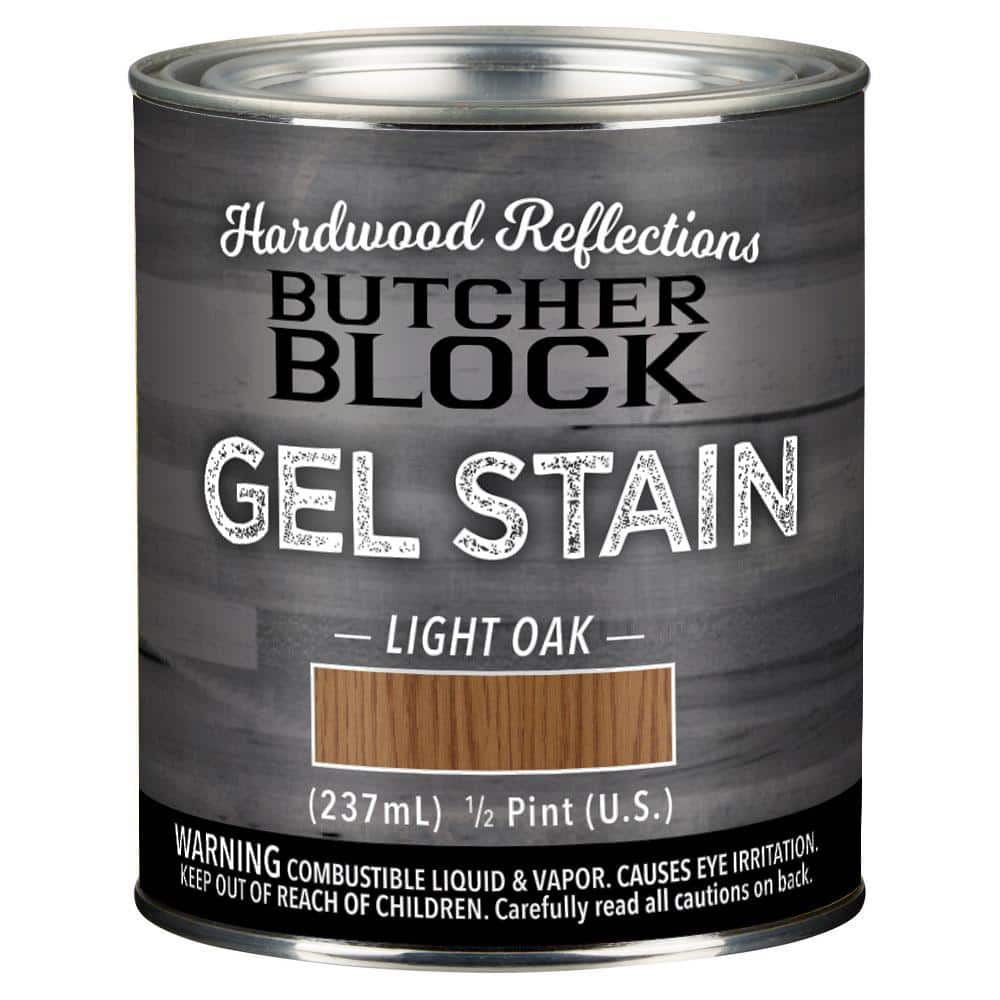 HARDWOOD REFLECTIONS 1 Pint Oil-Based Butcher Block Interior Wood Gel Stain in Light Oak