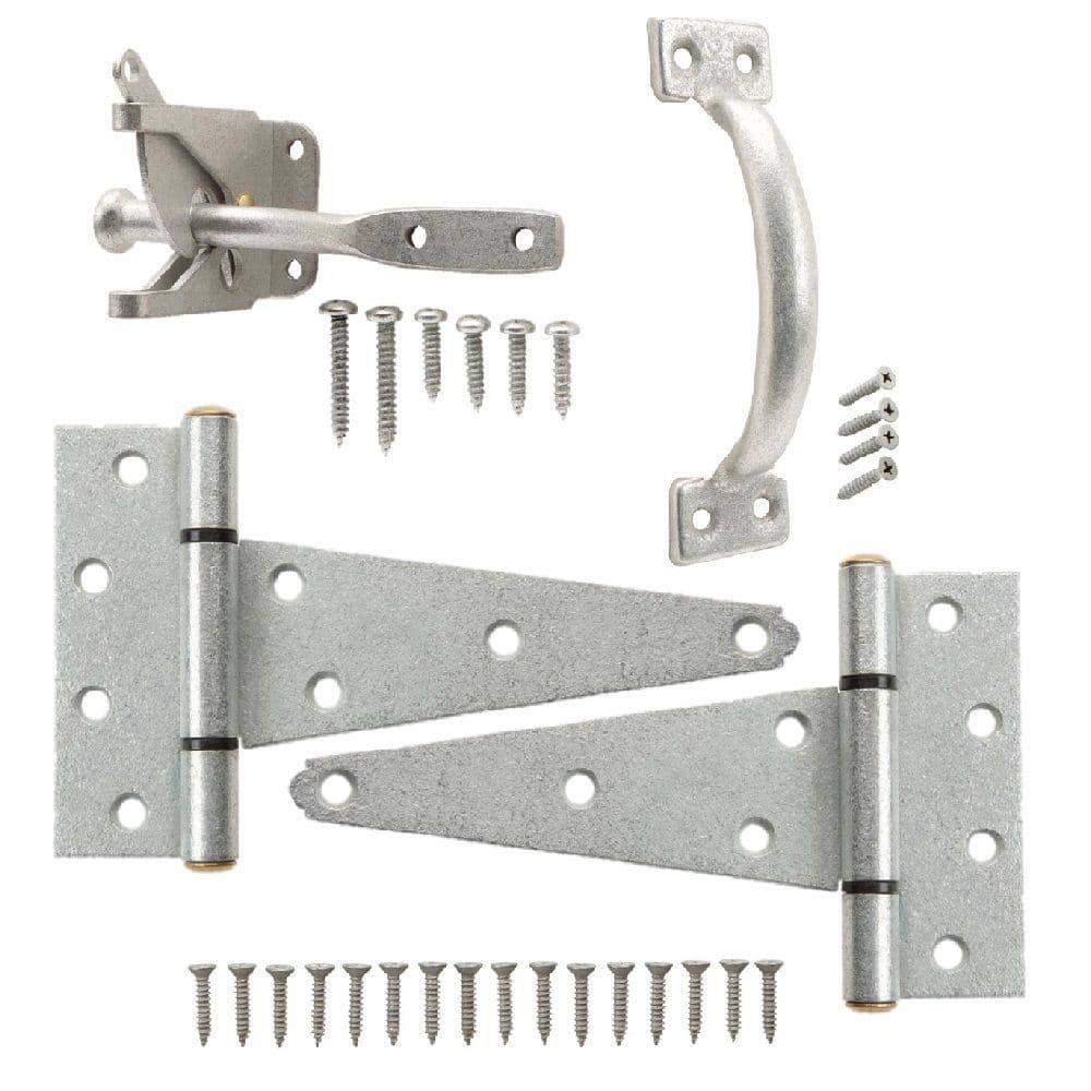 Everbilt Standard Galvanized Gate Tee Hinge, Latch and Pull Set
