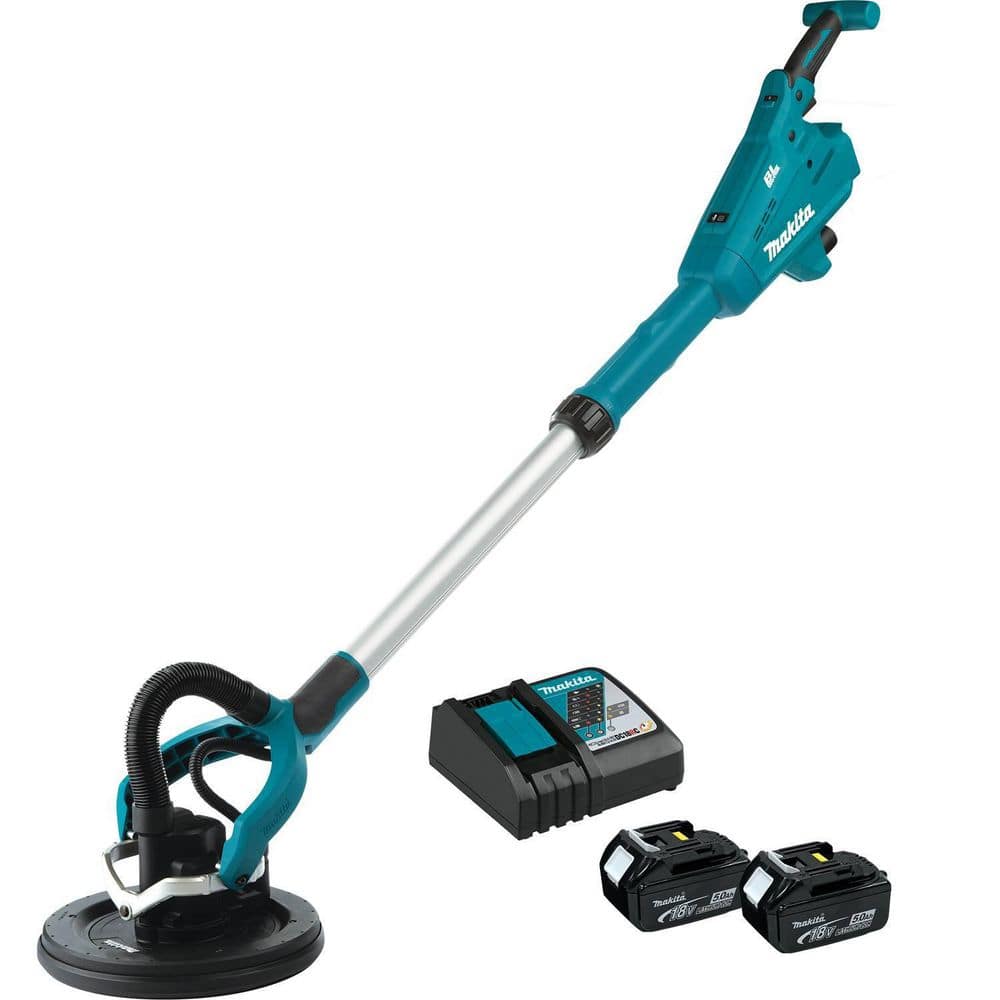 Makita 18V LXT Lithium-Ion Brushless Cordless 9 in. Drywall Sander Kit, AWS Capable (5. 0Ah)
