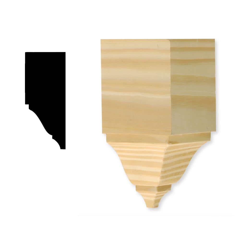 DecraMold DM ICB275 2-3/4 in. x 5-3/4 in. Pine Crown Block Moulding
