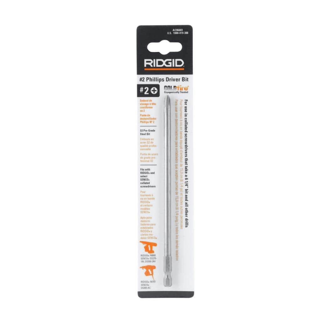RIDGID #2 x 6-1/4 in. Phillips Collated Screw Gun Bit