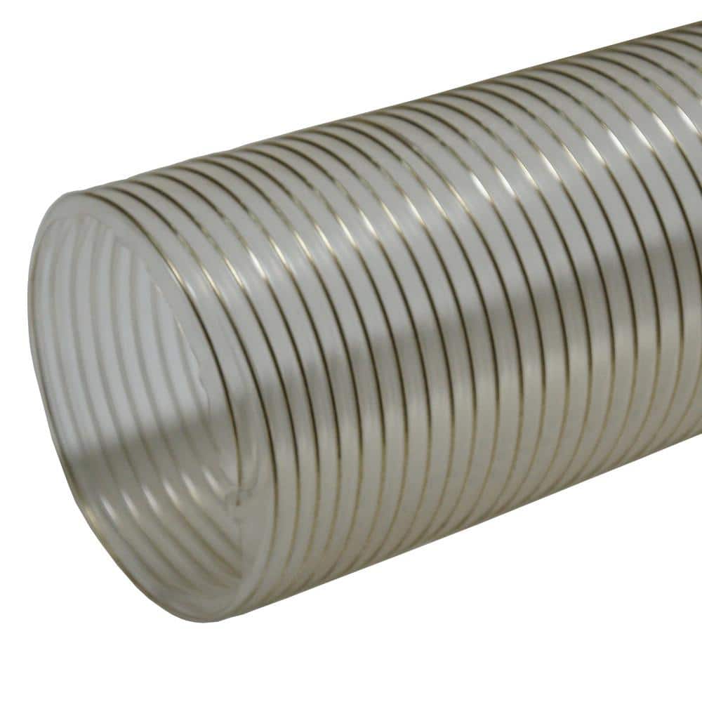 Rubber-Cal D 25 ft. PVC Coil General Purpose Flexible Ducting Clear