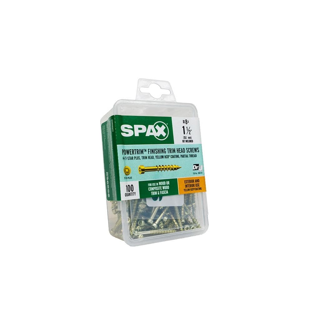 SPAX #8 . Exterior / Interior Trim Head Wood Composite Screws Powertrim Torx T-Star Plus ( Each) Bit Included
