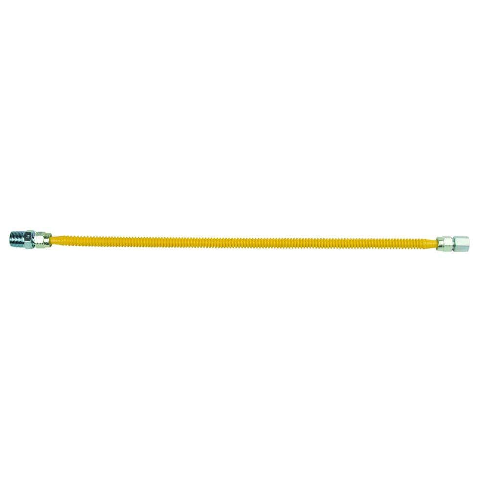 BrassCraft ProCoat 1/2 in. MIP x 3/8 in. FIP x 24 in. Stainless Steel Gas Connector 3/8 in. O.D. (40,000 BTU)