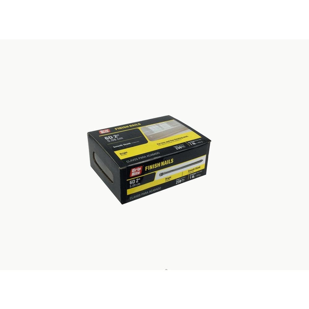 Grip-Rite 2 in. x 13-Gauge 6-penny Bright Steel Finish Nails 1 lb. Box