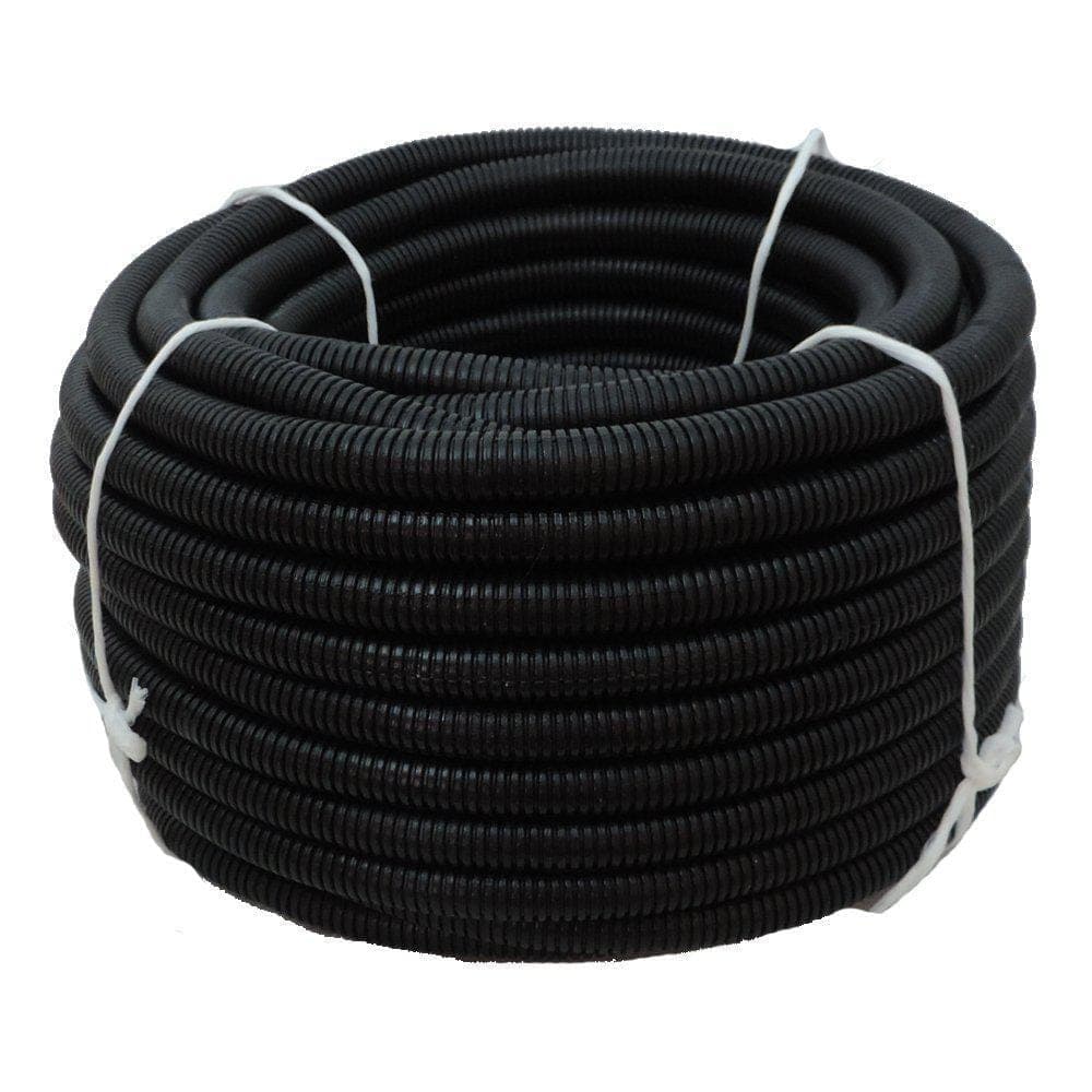 HYDROMAXX 3/4 in. Dia. x 100 ft. Black Flexible Corrugated Polyethylene Non Split Tubing and Convoluted Wire Loom