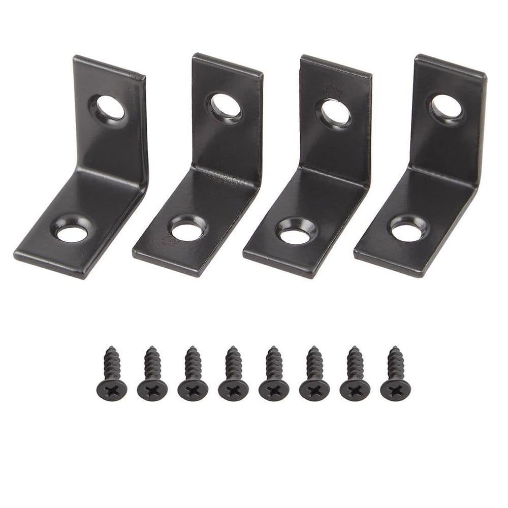 Everbilt (4-Pack) 1 in. Black Corner Brace