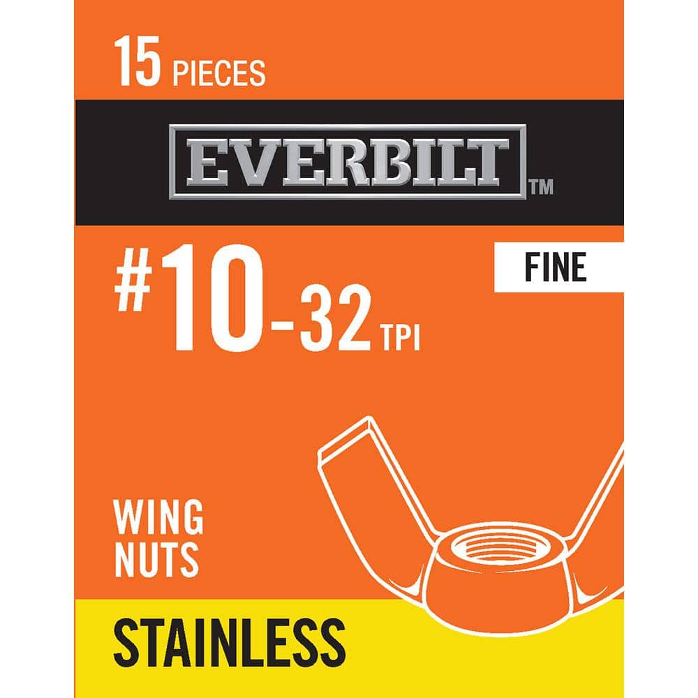 Everbilt #10-32 Stainless Steel Wing Nut (15-Pack)